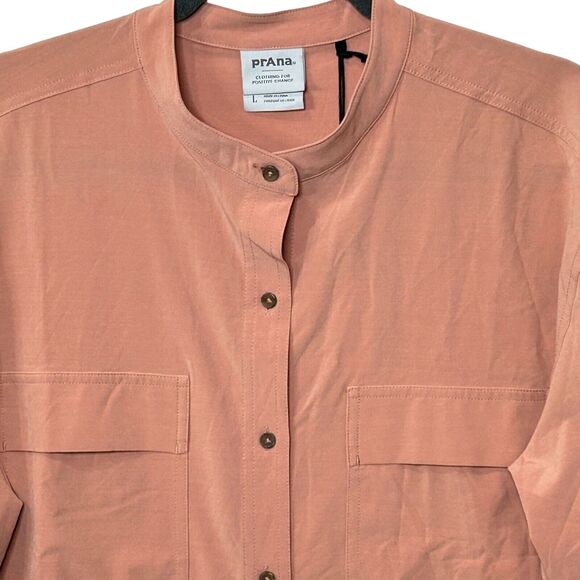 Prana Women's Blouse in Warm Peach - Picture 5 of 9
